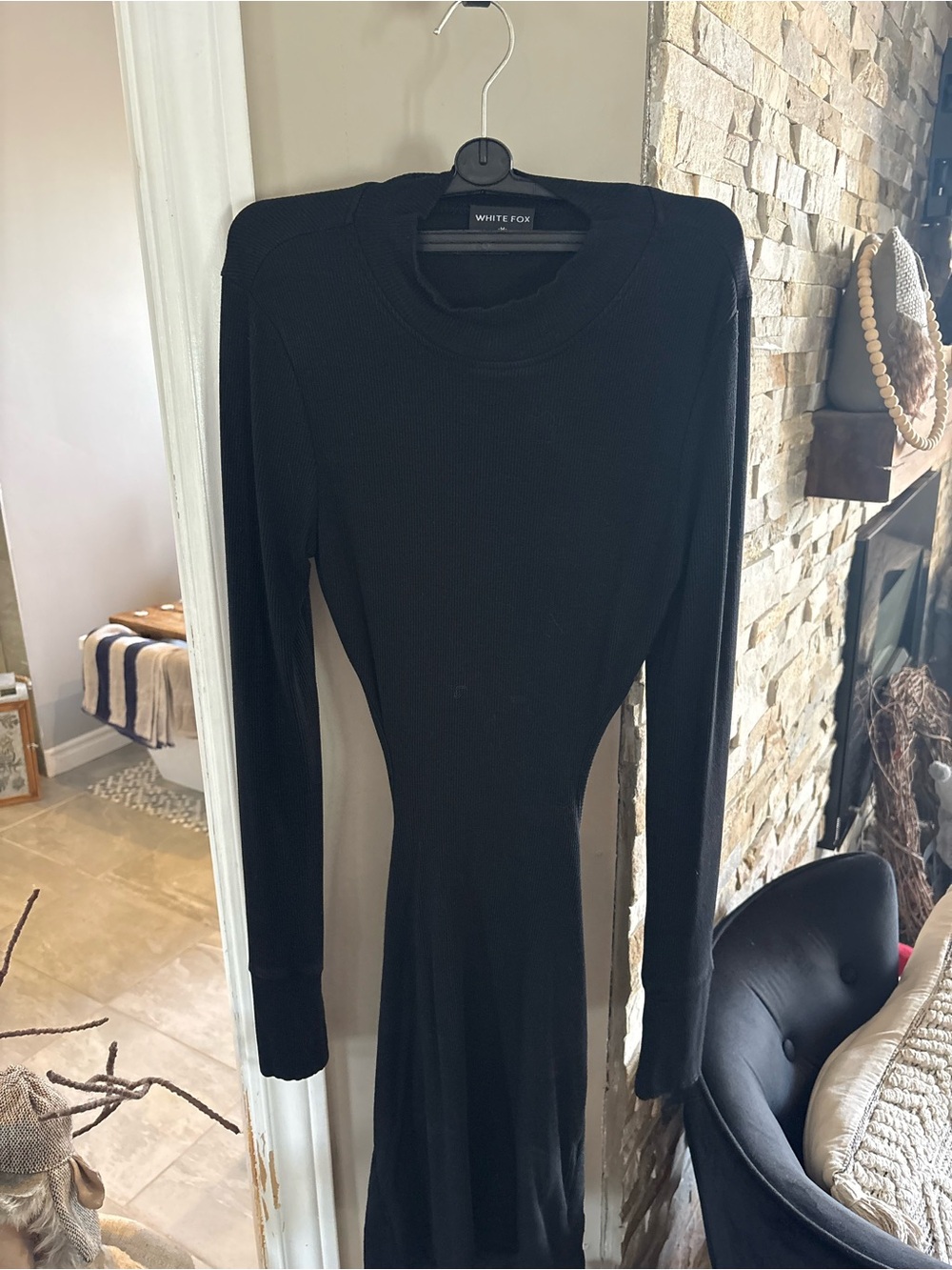 Back less white fox dress